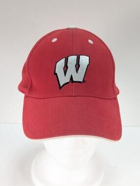 Wisconsin Badgers Hat NCAA Signatures Red Adjustable Strapback Baseball Cap